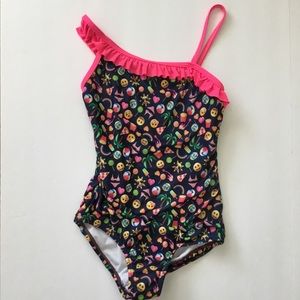 Emoji Girl’s Swimsuit One Piece Blue Size S 6/6X
